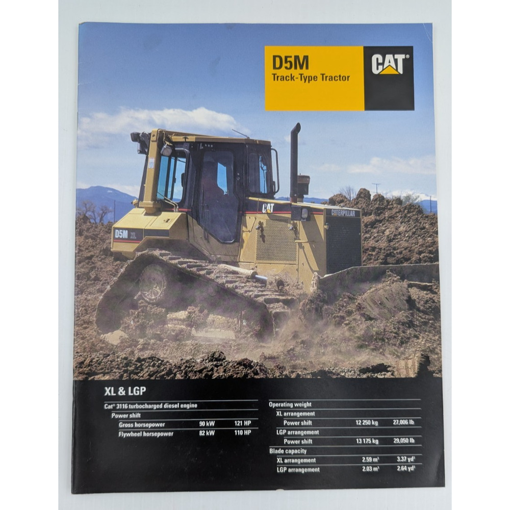 CAT D5M Track Type Tractor Crawler Caterpillar Sales Brochure Booklet